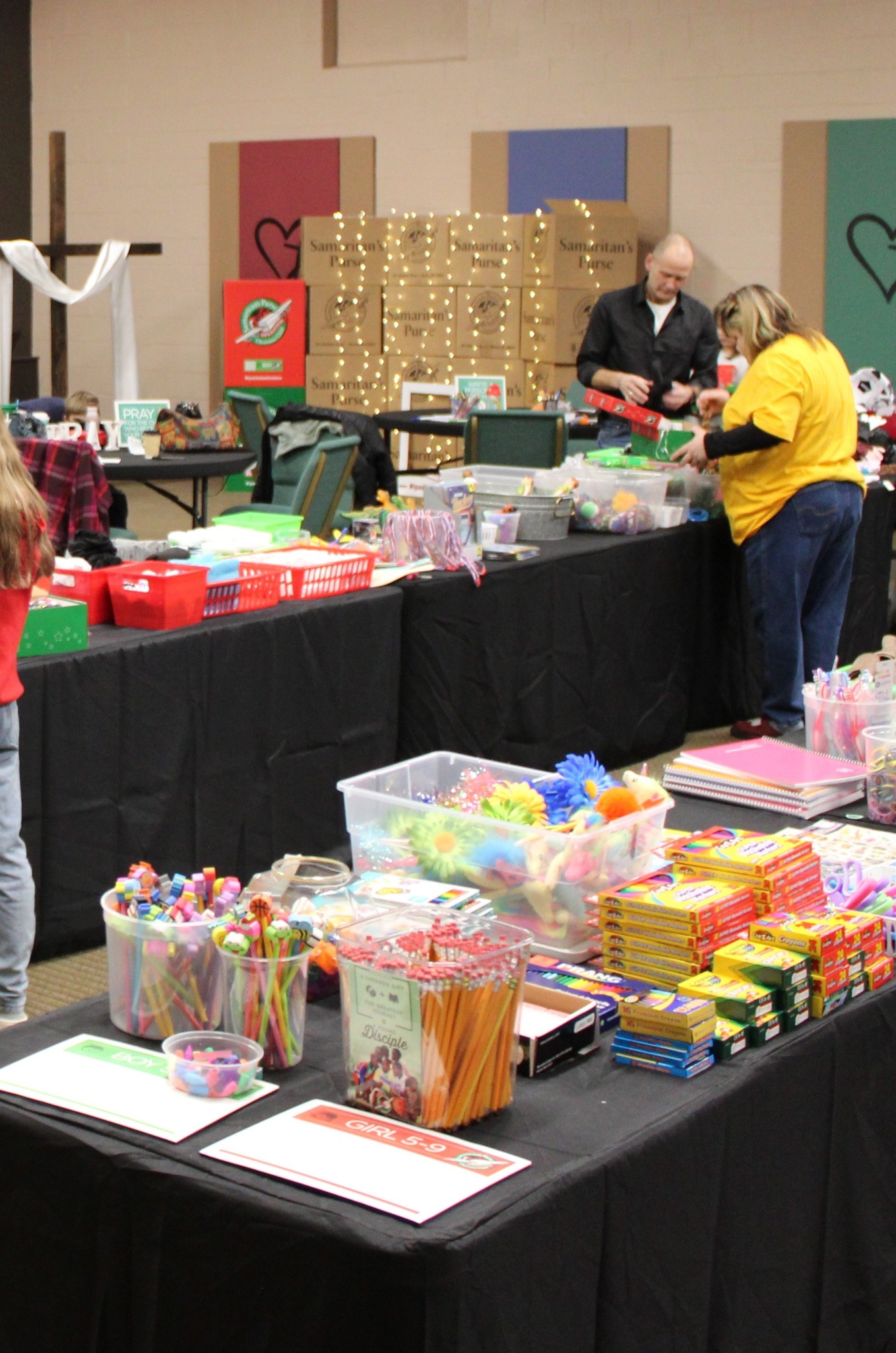 Seasonal outreach supplies prepared for distribution